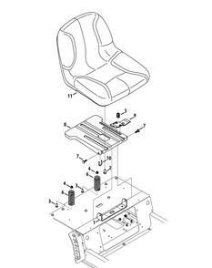 Seat Adjustment Diagram and Parts List for RZT-S42ZERO (17AVCEDS710)(2015) Cub Cadet Lawn Tractor